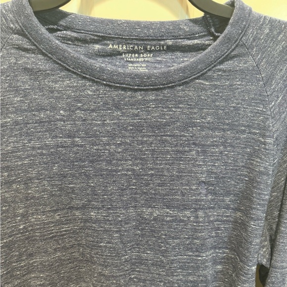 American Eagle Heathered Blue Long Sleeve - Picture 2 of 4